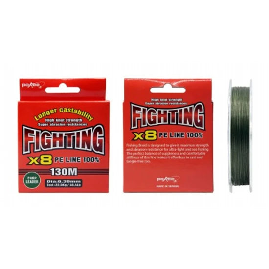 Fir Textil Pokee Fighting X 8 Moss Green-carp Leader 0.27mm 130 M