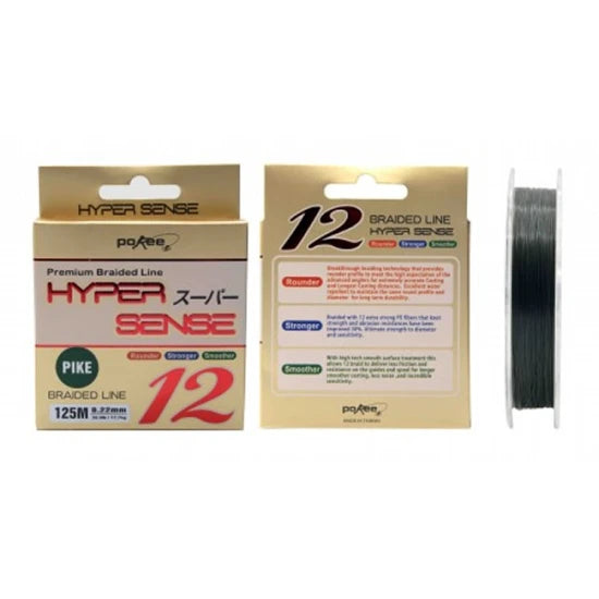Fir Textil Pokee Hyper Sense Braid 100% X 12 -moss Green-pike 0.18mm 125m