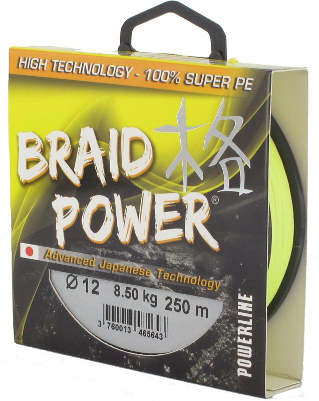 FIR TEXTIL POWERLINE BRAID POWER GALBEN FLUO 110m 0.14mm