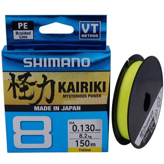 Fir Textil Shimano Kairiki 8 Braided Line Yellow 150m 0.10mm