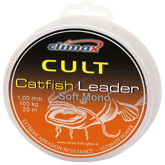 Fir Monofilament Climax Cult Catfish Soft Mono Leader 50m 1.20mm 70kg