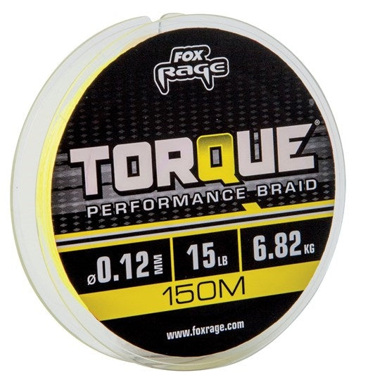 FOX Rage Torque Braid 150m 0.12mm 6.82kg / 15lb yellow