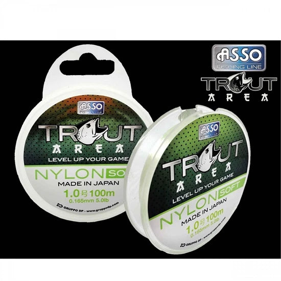 Fir Asso Trout Area Nylon Soft Green 0.128mm 100m