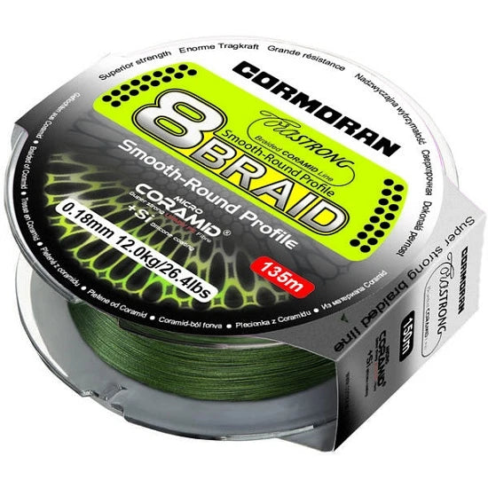 Fir Cormoran Textil Corastrong 8braid, Green,  035mm/37,5kg/135m