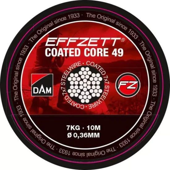 Fir Dam Effzett Coated Core49 Steeltrace 7x7 Brown, 0.36mm, 7kg, 10m