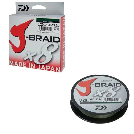 Fir Daiwa Textil J-braid X8, Dark Green, 018mm/12kg/300m