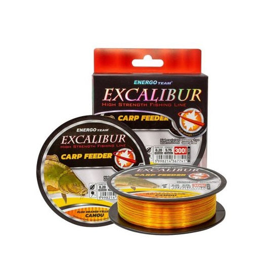 Fir EnergoTeam Excalibur Carp Feeder Fluo Orange-Galben Camou 300m 0.40mm 19.60kg