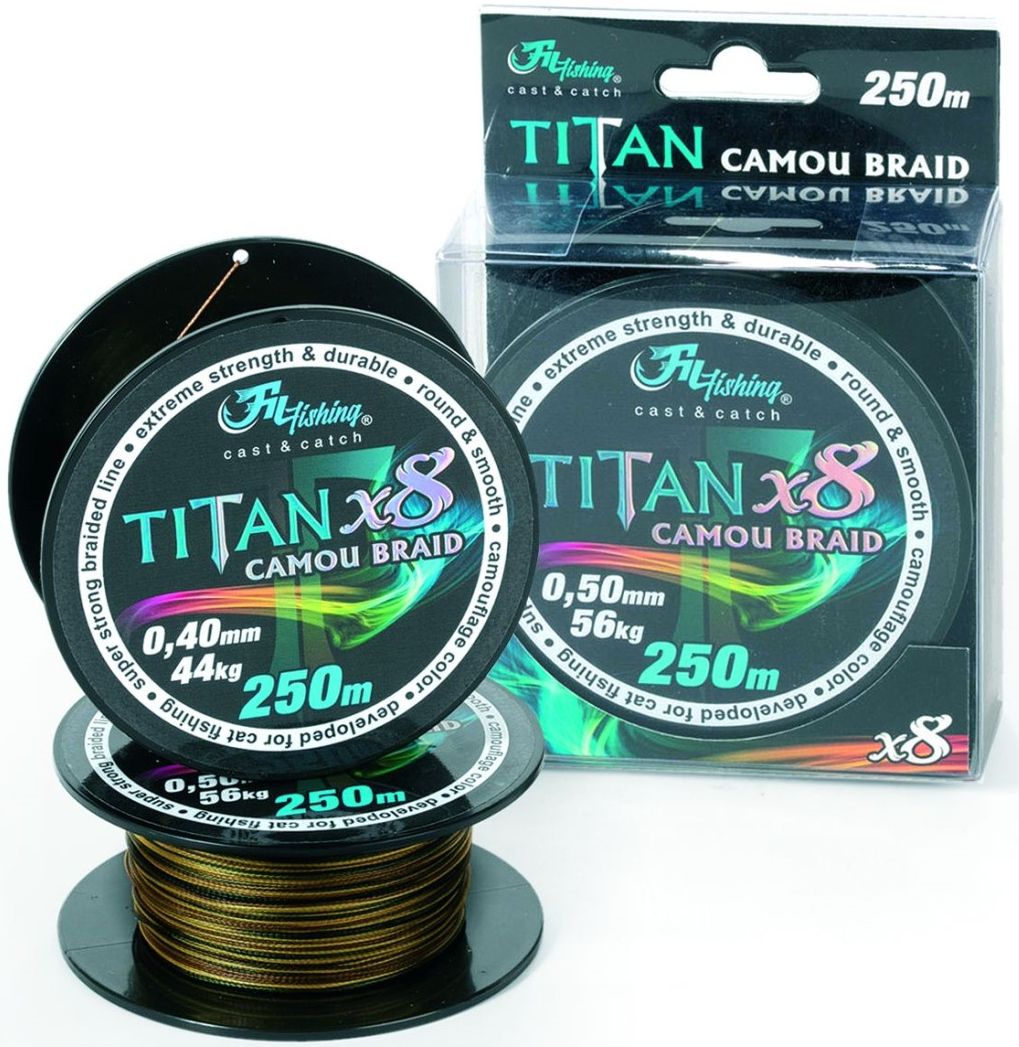Fir Filfishing Titan Camou Braid, 84kg, 0.70mm, 250m
