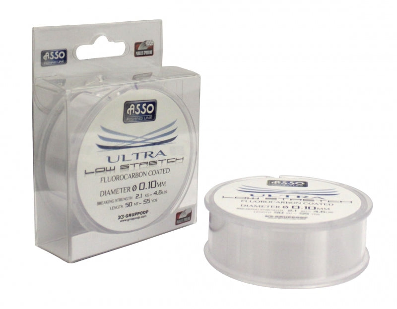 Fir Fluorocarbon Asso Ultra Low Stretch Line, 0.16mm, 4.60 kg, 50m, Transparent