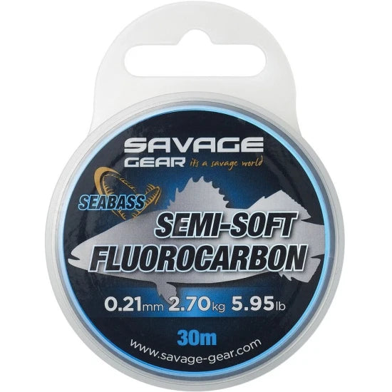Fir Fluorocarbon Savage Gear Semi Soft Sea Bass Clear, 8.04kg, 0.39mm, 30m