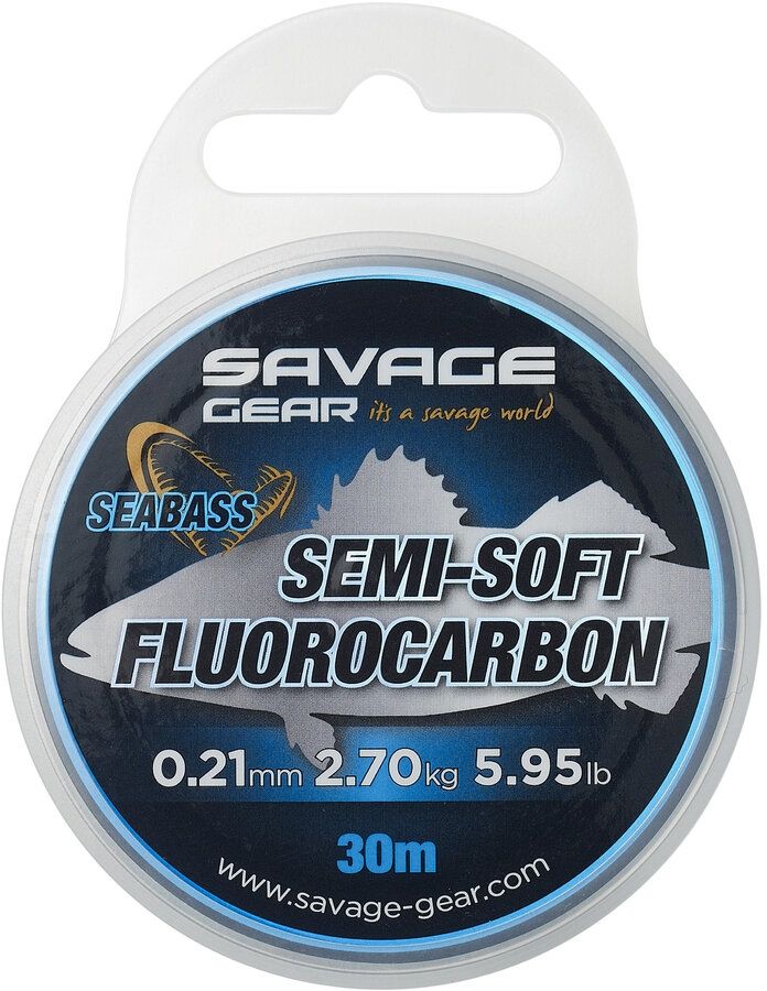Fir Fluorocarbon SAVAGE GEAR Semi Soft Sea Bass Clear, 8.04kg, 0.39mm, 30m