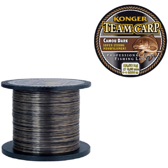 Fir Konger Team Carp Camou Dark, 1000m, 0.30mm, 11.3kg