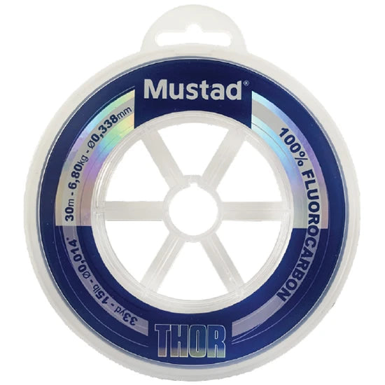 Fir Mustad Thor Fluorocarbon Leader, Clear, 0.58mm, 18kg, 30m