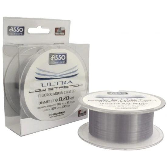 Fir Monofilament Asso Ultra Low Stretch Line, 8.60kg, 0.20mm, 300m