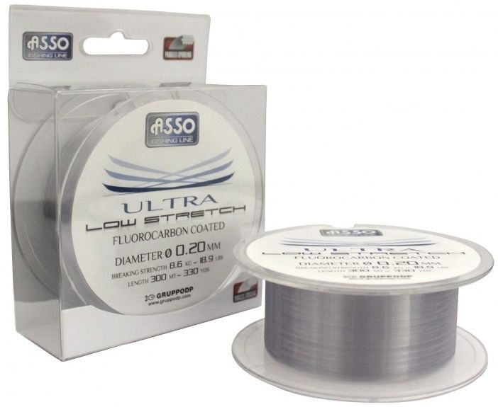 Fir Monofilament Asso Ultra Low Stretch Line, 8.90kg, 0.22mm, 300m