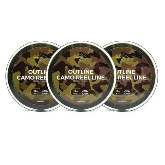Fir Monofilament Avid Carp Outline Camo Reel 1000m 18lb 0.37mm