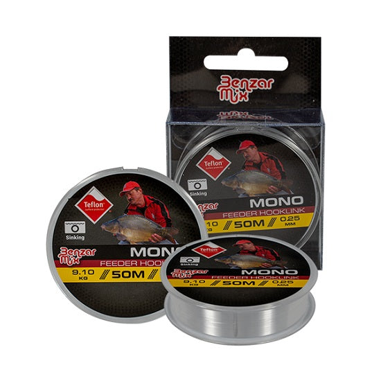 Fir Monofilament Benzar Mono Feeder Hooklink Transparent 50m 0.14mm 3.20kg