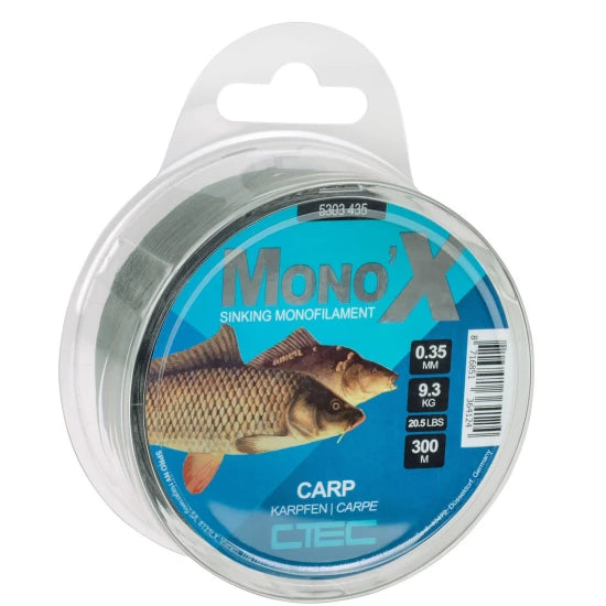 Fir Monofilament C-tec Carp, 0.35mm, 9.3kg, Black, 300m