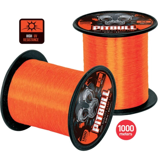 Fir Monofilament Carp Zoom Pitbull High Uv Carp, Fluo Orange, 1000m, 0.26mm, 8.90kg