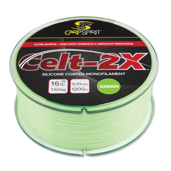 Fir Monofilament Carp Spirit Celt-2x, Verde Fluo, 0.285mm, 6.45kg, 1400m