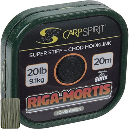 Fir Monofilament Carp Spirit Riga Mortis Lo-vis Green Chod Hooklink 20m, 15lbs, 6.80kg