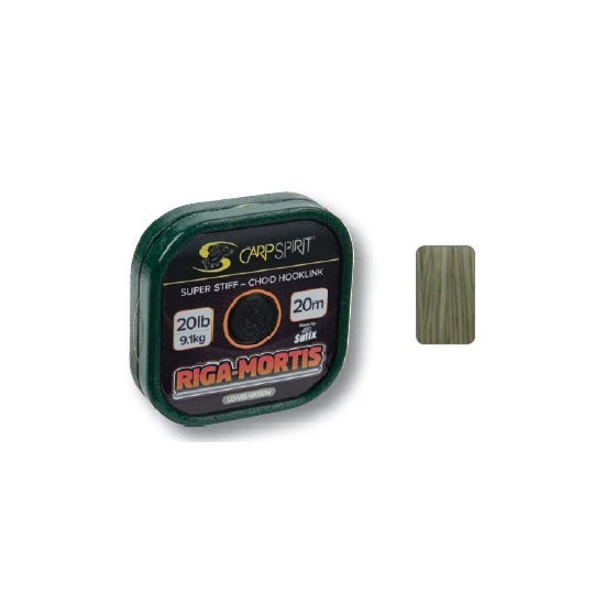 Fir Monofilament Carp Spirit Riga Mortis Lo-vis Green Chod Hooklink 20m, 20lbs, 9.10kg