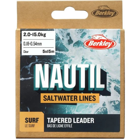 Fir Monofilament Conic Berkley Nautil Surf Tapered, Clear, 200m, 0.18mm-0.54mm, 2.0-15.0kg