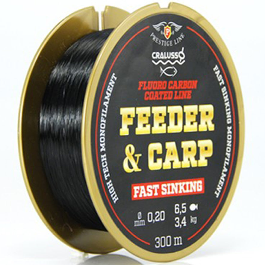 Fir Monofilament Cralusso Feeder &amp; Crap Fast Sinking, Negru, 0.25mm, 300m