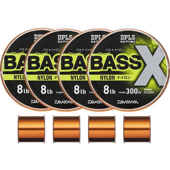 Fir Monofilament Daiwa Bass-x Nylon, Brown, 300m, 0.37mm, 20lbs/9.07kg