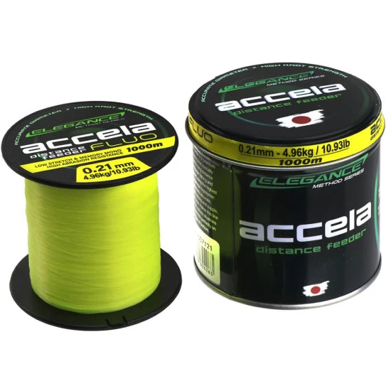 Fir Monofilament Formax Accela Distance Feeder, Galben Fluo, 6.78kg, 0.24mm, 1000m