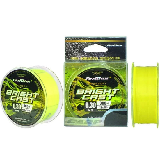 Fir Monofilament Formax Bright Cast, Yellow Fluo, 11.90kg, 0.30mm, 300m