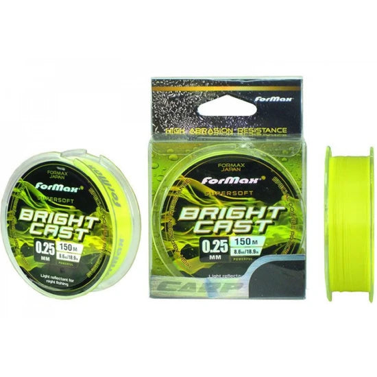 Fir Monofilament Formax Bright Cast, Yellow Fluo, 4.20kg, 0.18mm, 150m