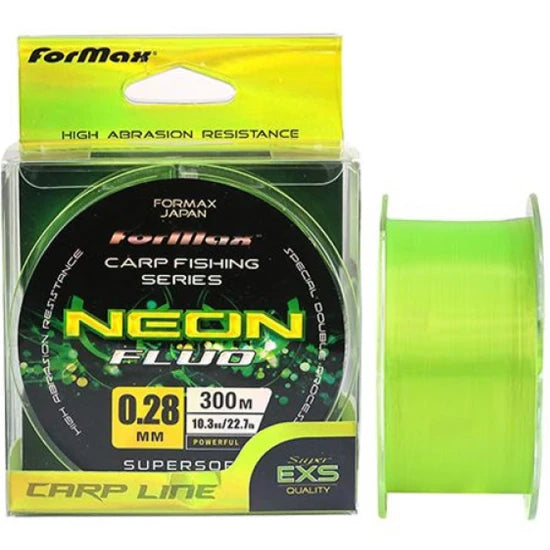 Fir Monofilament Formax Carp Neon, Yellow Fluo, 14.90kg, 0.35mm, 300m
