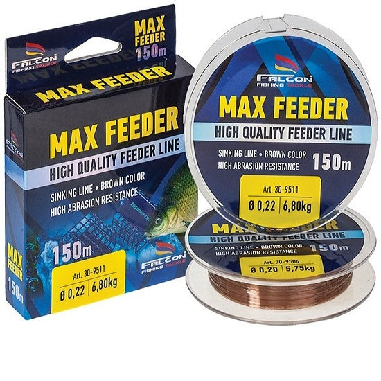 Fir Monofilament Falcon Max Feeder Sinking, Brown, 150m 0.16mm 3.70kg