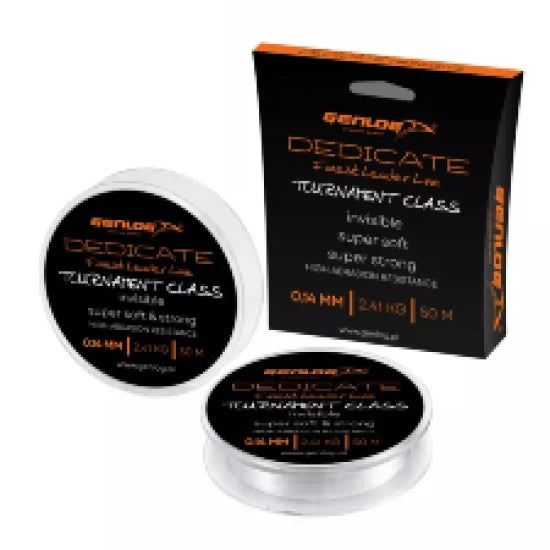 Fir Monofilament Genlog Dedicated Leader, Clear, 4.5kg, 0.18mm, 50m