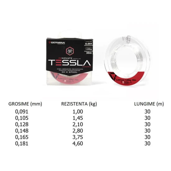 Fir Monofilament Germina Tessla, 0.091mm, 1.00kg, 30m