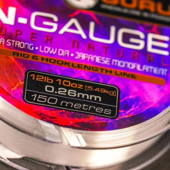 Fir Monofilament Guru N-guage Super Natural, Clear, 0.14mm, 2.04kg, 150m