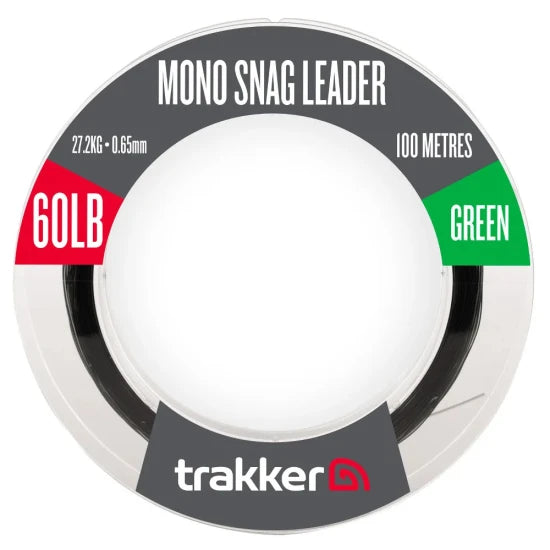 Fir Monofilament Inaintas Trakker Snag Leader, Green, 0.60mm, 50lb/22.6kg, 100m