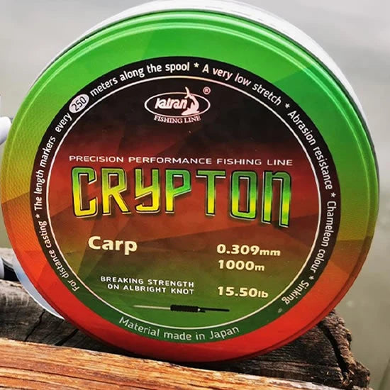 Fir Monofilament Katran Crypton Carp, Camo, 1000m, 0.371mm, 9.66kg