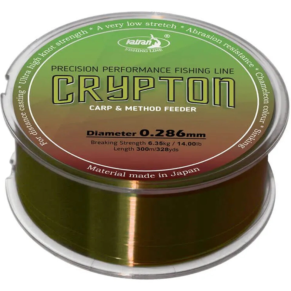 Fir Monofilament Katran Crypton Carp &amp; Method Feeder, Moss Green, 0.215mm, 4.01kg, 300m