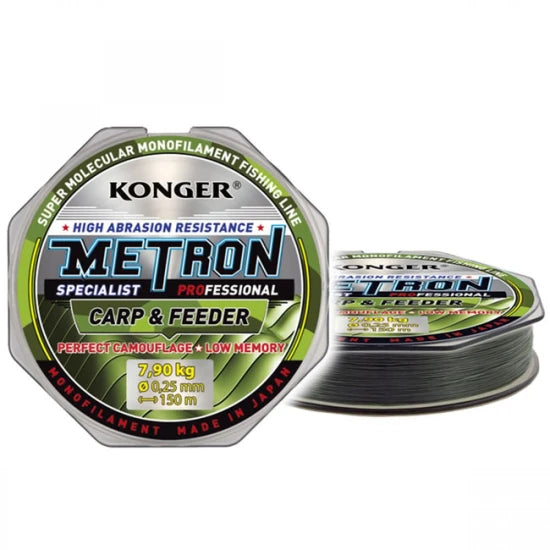 Fir Monofilament Konger Metron Specialist Procarp And Feeder Verde Camou 0.20mm, 5.9kg, 150m