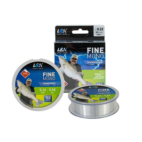 Fir Monofilament L&amp;K Fine Mono Transparent 0.20mm 150m 4.5kg