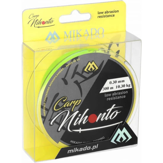 Fir Monofilament Mikado Nihonto Carp, Fluo Yellow, 0.25mm, 7.30kg, 300m