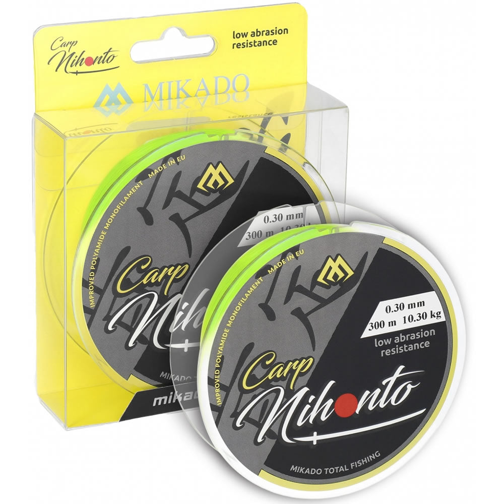 Fir Monofilament MIKADO Nihonto Carp, Fluo Yellow, 0.35mm, 12.20kg, 300m