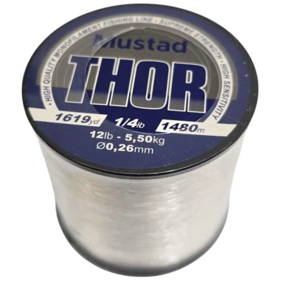 Fir Monofilament Mustad Thor Clear, 928m, 0.37mm, 9.0kg