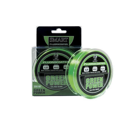 Fir Monofilament Maver IT GREEN POWER FLUORINE 300m Verde Fluo 0.16mm 2.50kg
