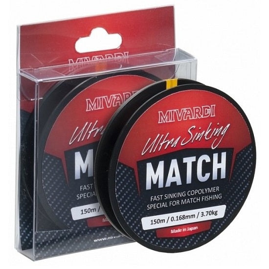 Fir Monofilament Mivardi Ultra Sinking Match, Dark/Red, 150m 0.168mm 3.70kg