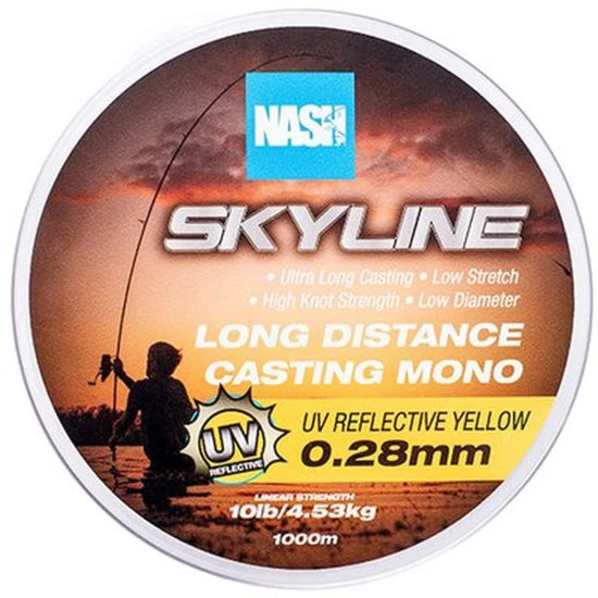 Fir Monofilament Nash Extra Skyline Mono, Uv Yellow, 3.62kg, 8lbs, 0.26mm, 1000m