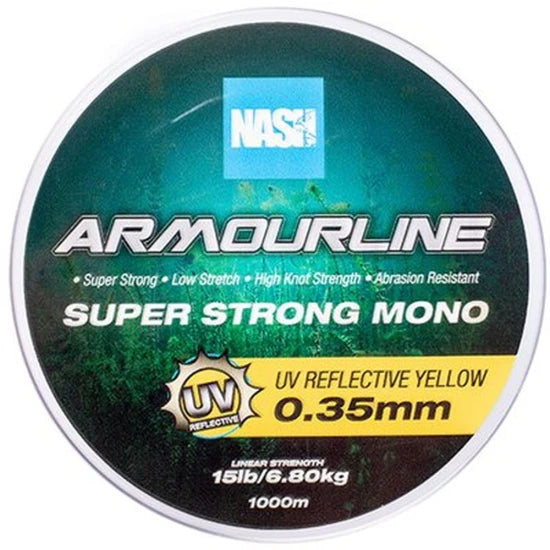 Fir Monofilament Nash Super Strong Mono, Uv Yellow, 9.07kg, 20lbs, 0.40mm, 1000m