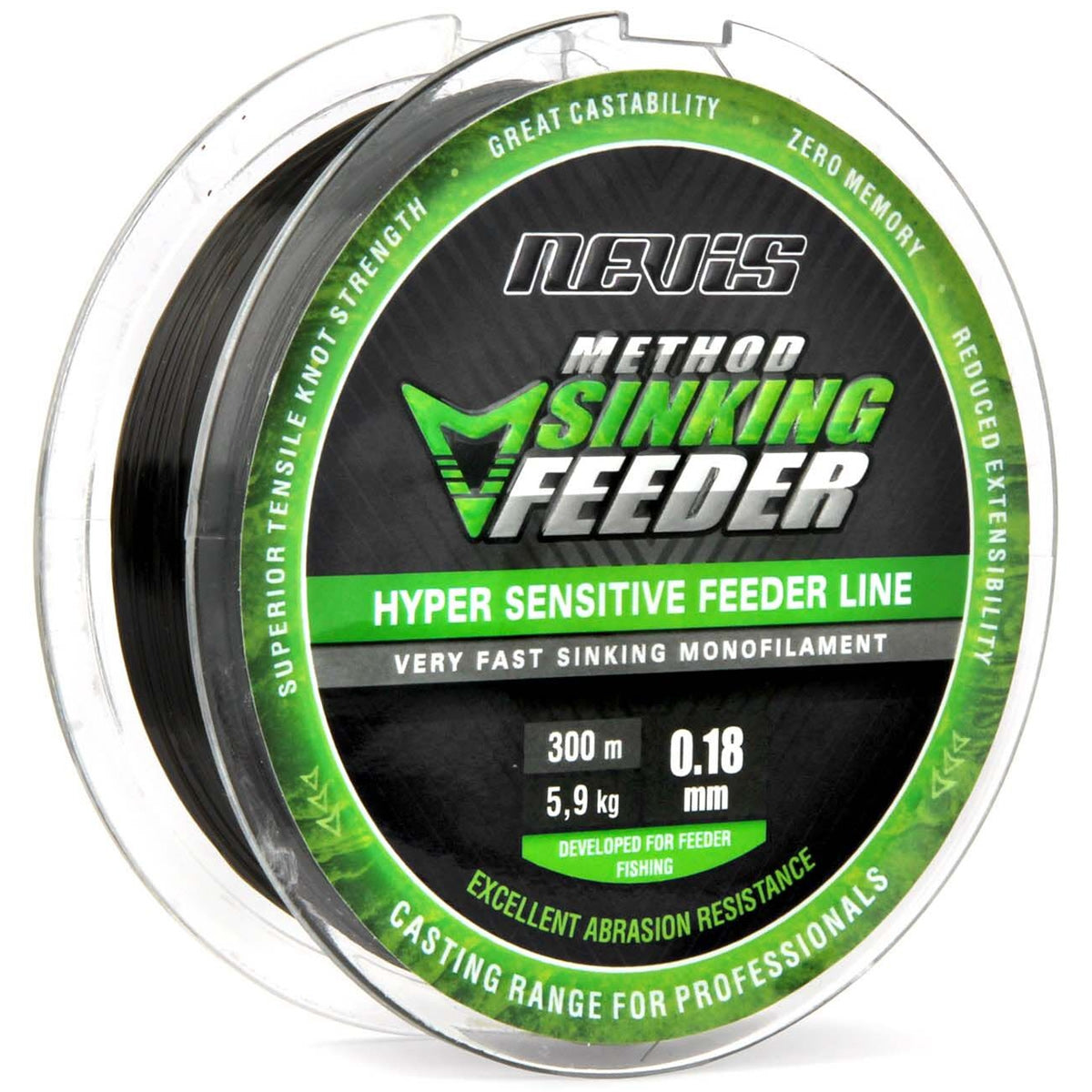 Fir Monofilament Nevis Method Feeder Sinking  Black, 0.18mm, 5.90kg, 300m